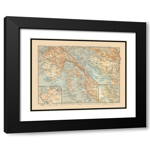 Sibenik Croatia Europe - Baedeker 1910 Black Modern Wood Framed Art Print with Double Matting by Baedeker