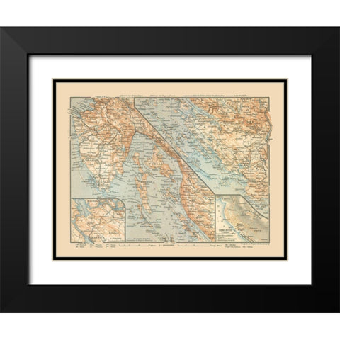 Sibenik Croatia Europe - Baedeker 1910 Black Modern Wood Framed Art Print with Double Matting by Baedeker