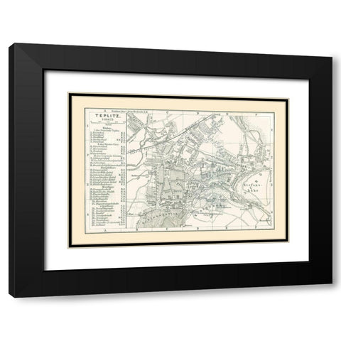 Teplice Czech Republic Europe - Baedeker 1896 Black Modern Wood Framed Art Print with Double Matting by Baedeker