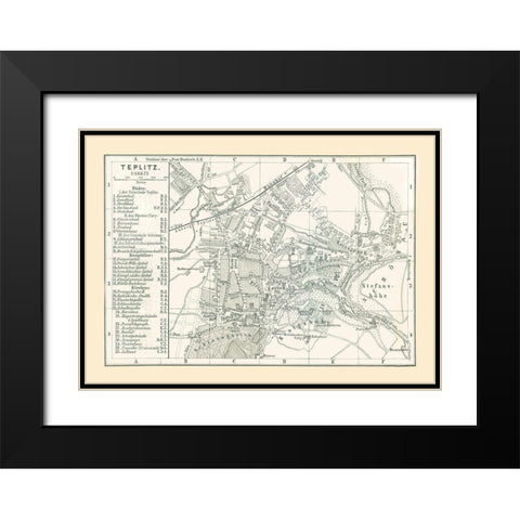 Teplice Czech Republic Europe - Baedeker 1896 Black Modern Wood Framed Art Print with Double Matting by Baedeker