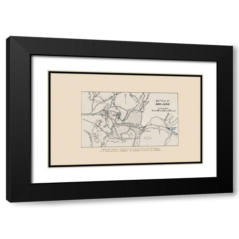 San Juan Battle Map 2 of 2 1907 Black Modern Wood Framed Art Print with Double Matting by McClurg