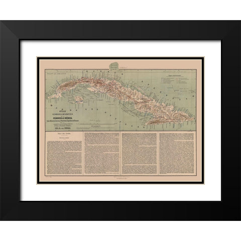 Central America Cuba Spanish Oversees Possession Black Modern Wood Framed Art Print with Double Matting by Valverde