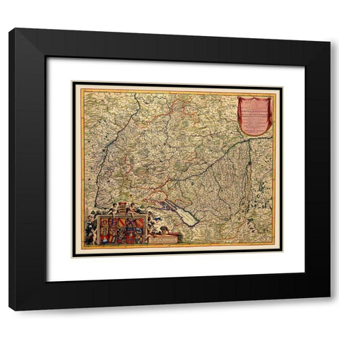 Grand Duchy of Baden Germany - De Wit 1688 Black Modern Wood Framed Art Print with Double Matting by De Wit
