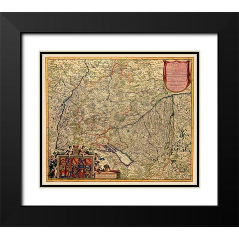 Grand Duchy of Baden Germany - De Wit 1688 Black Modern Wood Framed Art Print with Double Matting by De Wit