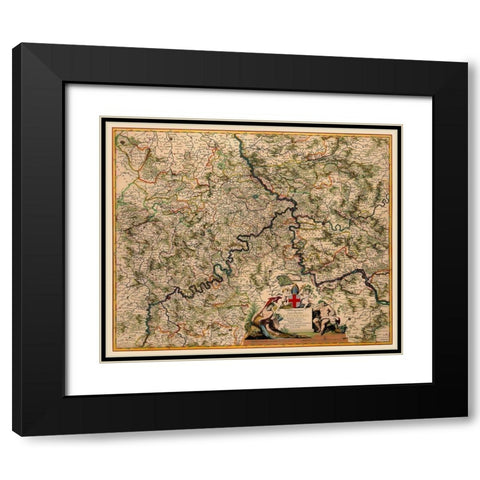 Trier Germany - De Wit 1688 Black Modern Wood Framed Art Print with Double Matting by De Wit