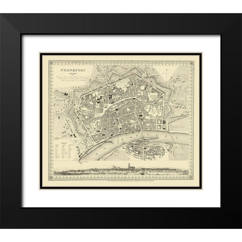 Frankfurt Germany - Meyer 1845 Black Modern Wood Framed Art Print with Double Matting by Meyer