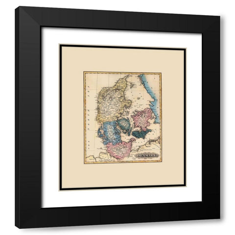 Scandinavia Denmark - Lucas 1823 Black Modern Wood Framed Art Print with Double Matting by Lucas