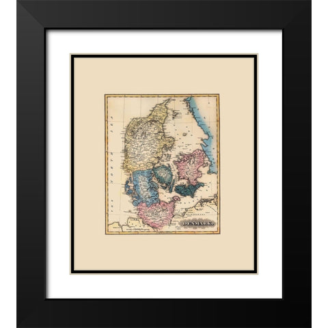 Scandinavia Denmark - Lucas 1823 Black Modern Wood Framed Art Print with Double Matting by Lucas