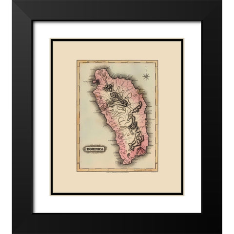 Caribbean Dominica - Lucas 1823 Black Modern Wood Framed Art Print with Double Matting by Lucas