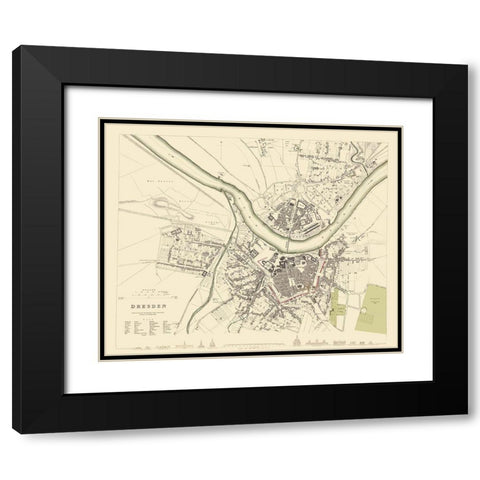 Dresden Germany - Chapman 1833 Black Modern Wood Framed Art Print with Double Matting by Chapman