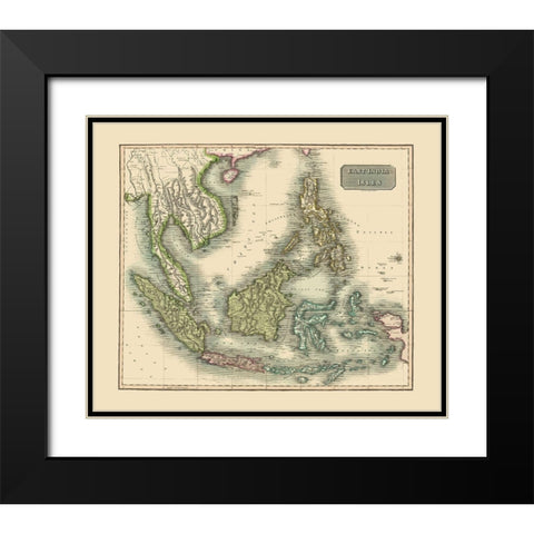 East India Isles Philippines Asia - Thomson 1814 Black Modern Wood Framed Art Print with Double Matting by Thomson
