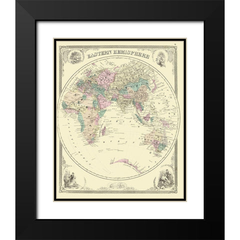 Eastern Hemisphere - Baskin 1876 Black Modern Wood Framed Art Print with Double Matting by Baskin