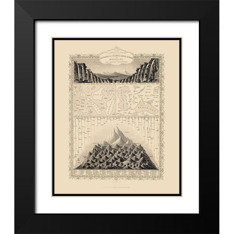 Eastern Hemisphere Waterfalls Lakes Rivers Black Modern Wood Framed Art Print with Double Matting by Tallis