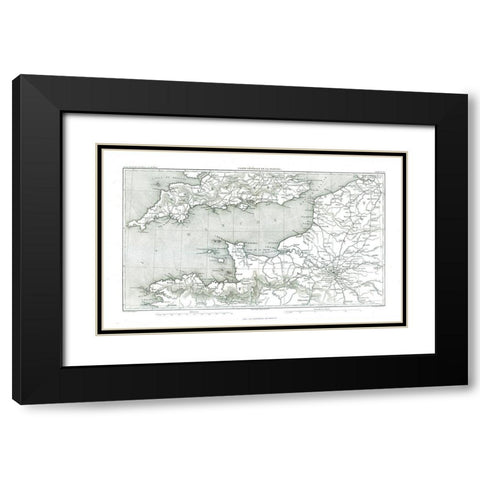 English Channel England - Thiers 1866 Black Modern Wood Framed Art Print with Double Matting by Thiers