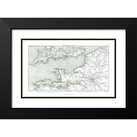 English Channel England - Thiers 1866 Black Modern Wood Framed Art Print with Double Matting by Thiers