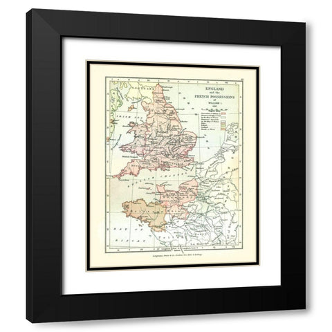 Europe England France 1087 - Gardiner 1902 Black Modern Wood Framed Art Print with Double Matting by Gardiner