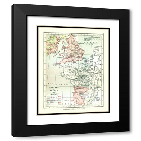 Europe England France 1259 - Gardiner 1902 Black Modern Wood Framed Art Print with Double Matting by Gardiner