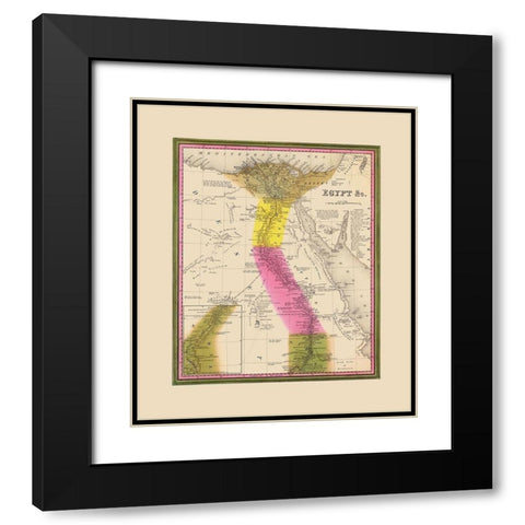 Middle East Egypt - Mitchell 1846 Black Modern Wood Framed Art Print with Double Matting by Mitchell