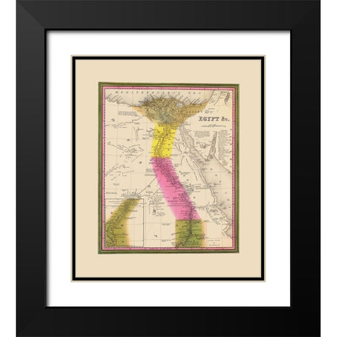 Middle East Egypt - Mitchell 1846 Black Modern Wood Framed Art Print with Double Matting by Mitchell