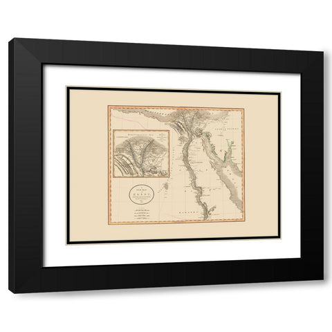 Middle East Egypt - Cary 1805 Black Modern Wood Framed Art Print with Double Matting by Cary