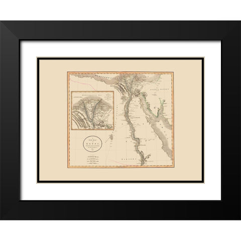 Middle East Egypt - Cary 1805 Black Modern Wood Framed Art Print with Double Matting by Cary