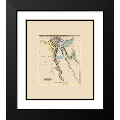 Middle East Egypt - Lucas 1823 Black Modern Wood Framed Art Print with Double Matting by Lucas