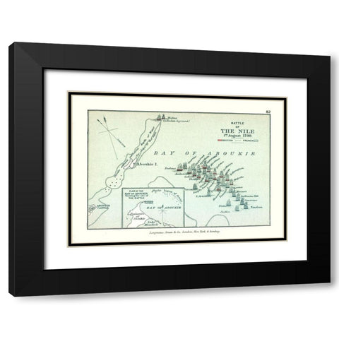 Africa Battle of the Nile 1798 Egypt Black Modern Wood Framed Art Print with Double Matting by Gardiner