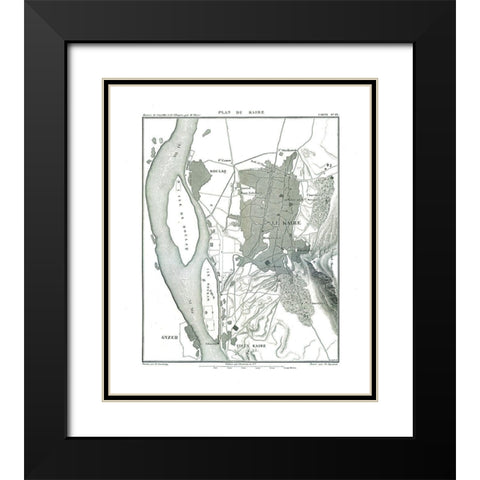 Africa Cairo Egypt - Thiers 1866 Black Modern Wood Framed Art Print with Double Matting by Thiers
