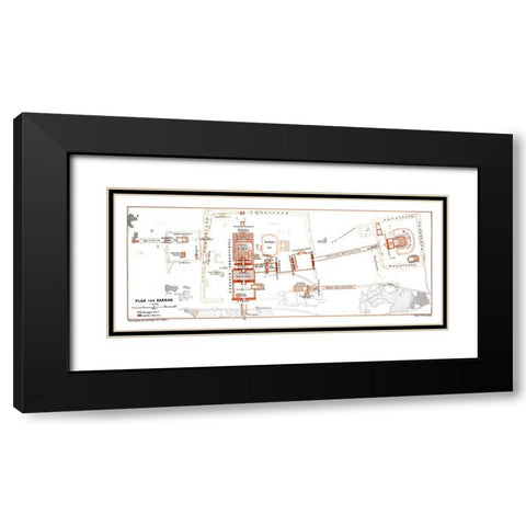 Africa Karnak Plan Egypt - Baedeker 1913 Black Modern Wood Framed Art Print with Double Matting by Baedeker