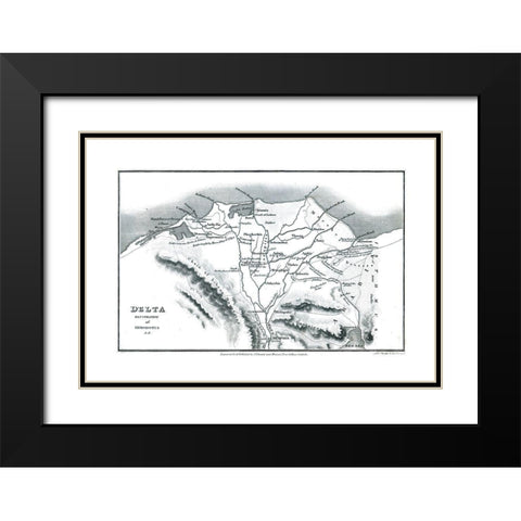 Africa Delta Egypt Herodotus - Oxford 1828 Black Modern Wood Framed Art Print with Double Matting by Oxford