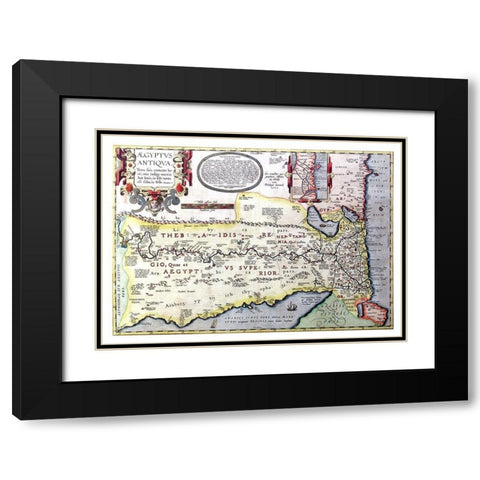 Africa Ancient Egypt - Ortelius 1570 Black Modern Wood Framed Art Print with Double Matting by Ortelius