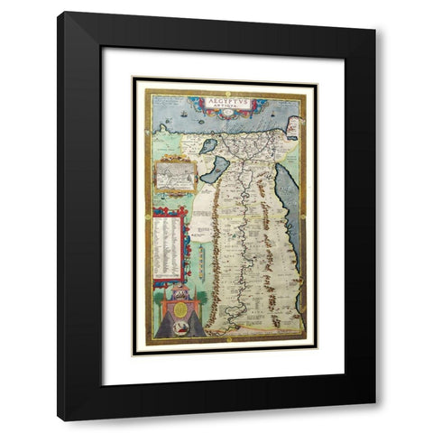 Africa Ancient Egypt - Ortelius 1570 Black Modern Wood Framed Art Print with Double Matting by Ortelius