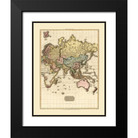 Eastern Hemisphere - Strand 1812 Black Modern Wood Framed Art Print with Double Matting by Strand
