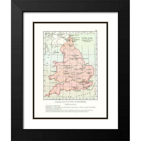 War of Roses England - Gardiner 1902 Black Modern Wood Framed Art Print with Double Matting by Gardiner