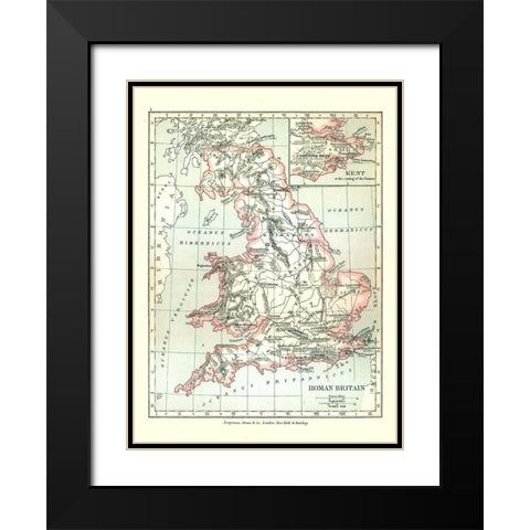 Roman Britain Circa 400 Scotland - Gardiner 1902 Black Modern Wood Framed Art Print with Double Matting by Gardiner