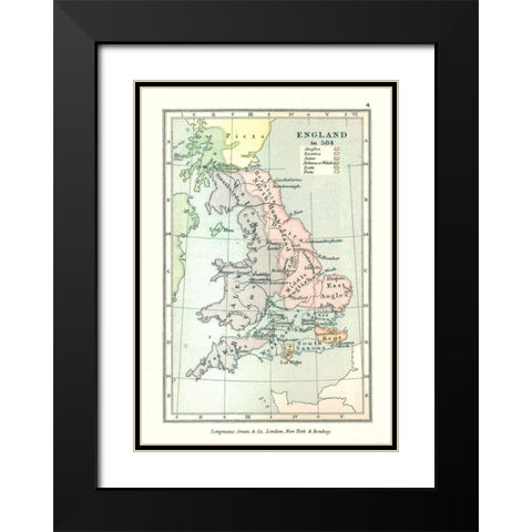 England in 584 - Gardiner 1902 Black Modern Wood Framed Art Print with Double Matting by Gardiner