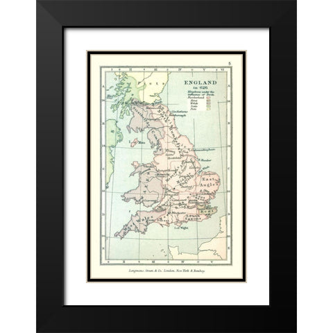 England in 626 - Gardiner 1902 Black Modern Wood Framed Art Print with Double Matting by Gardiner