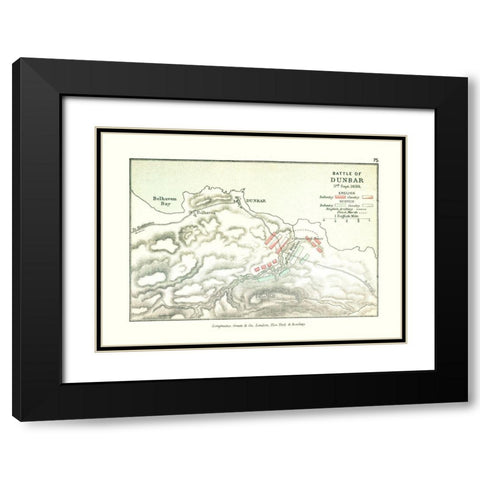 Scotland Battle of Dunbar 1650 - Gardiner 1902 Black Modern Wood Framed Art Print with Double Matting by Gardiner