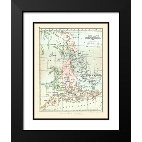 England in 878 - Gardiner 1902 Black Modern Wood Framed Art Print with Double Matting by Gardiner