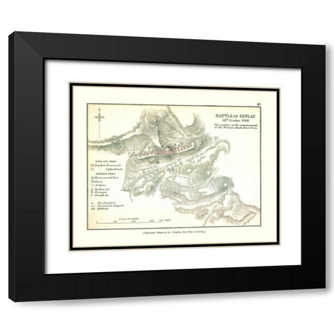 Battle of Senlac 1066 England - Gardiner 1902 Black Modern Wood Framed Art Print with Double Matting by Gardiner