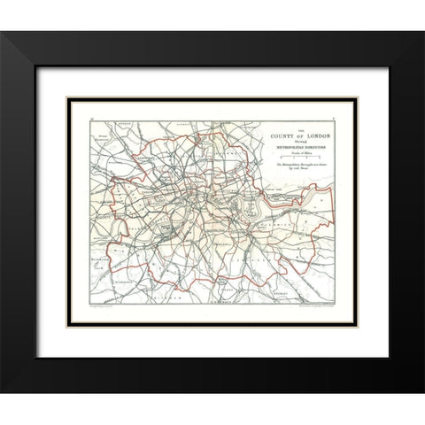 County of London England - Philip 1904 Black Modern Wood Framed Art Print with Double Matting by Philip