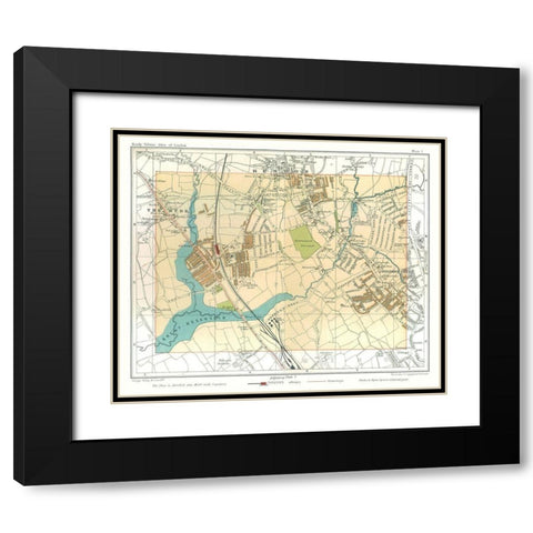 Hendon London England - Philip 1904 Black Modern Wood Framed Art Print with Double Matting by Philip
