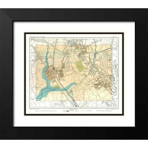 Hendon London England - Philip 1904 Black Modern Wood Framed Art Print with Double Matting by Philip