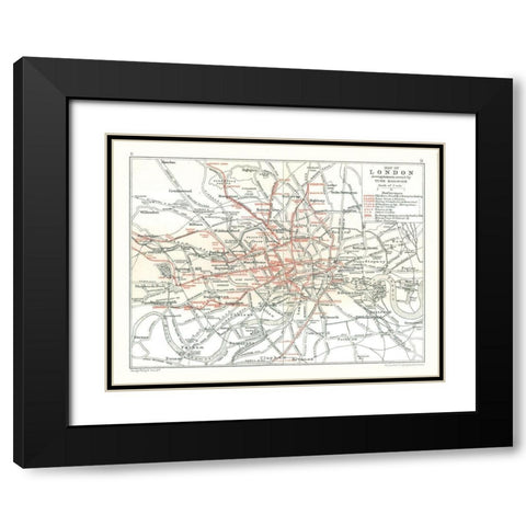 London Tube Railways England - Philip 1904 Black Modern Wood Framed Art Print with Double Matting by Philip