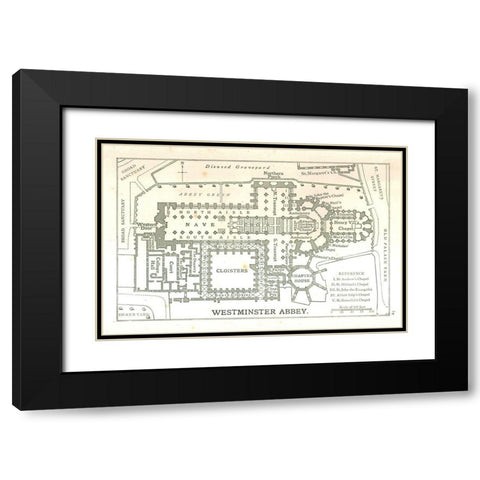 Westminster Abbey England - Philip 1904 Black Modern Wood Framed Art Print with Double Matting by Philip