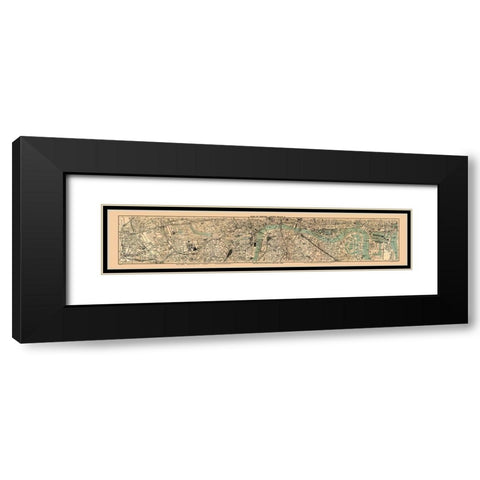 Central London England - Ward 1904 Black Modern Wood Framed Art Print with Double Matting by Ward