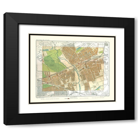 Great Ilford London England - Philip 1904 Black Modern Wood Framed Art Print with Double Matting by Philip