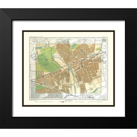 Great Ilford London England - Philip 1904 Black Modern Wood Framed Art Print with Double Matting by Philip