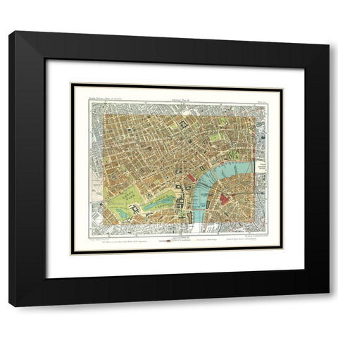 Victoria Embankment London England - Philip 1904 Black Modern Wood Framed Art Print with Double Matting by Philip