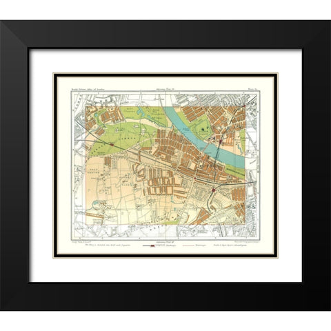 Putney London England - Philip 1904 Black Modern Wood Framed Art Print with Double Matting by Philip